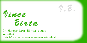 vince birta business card